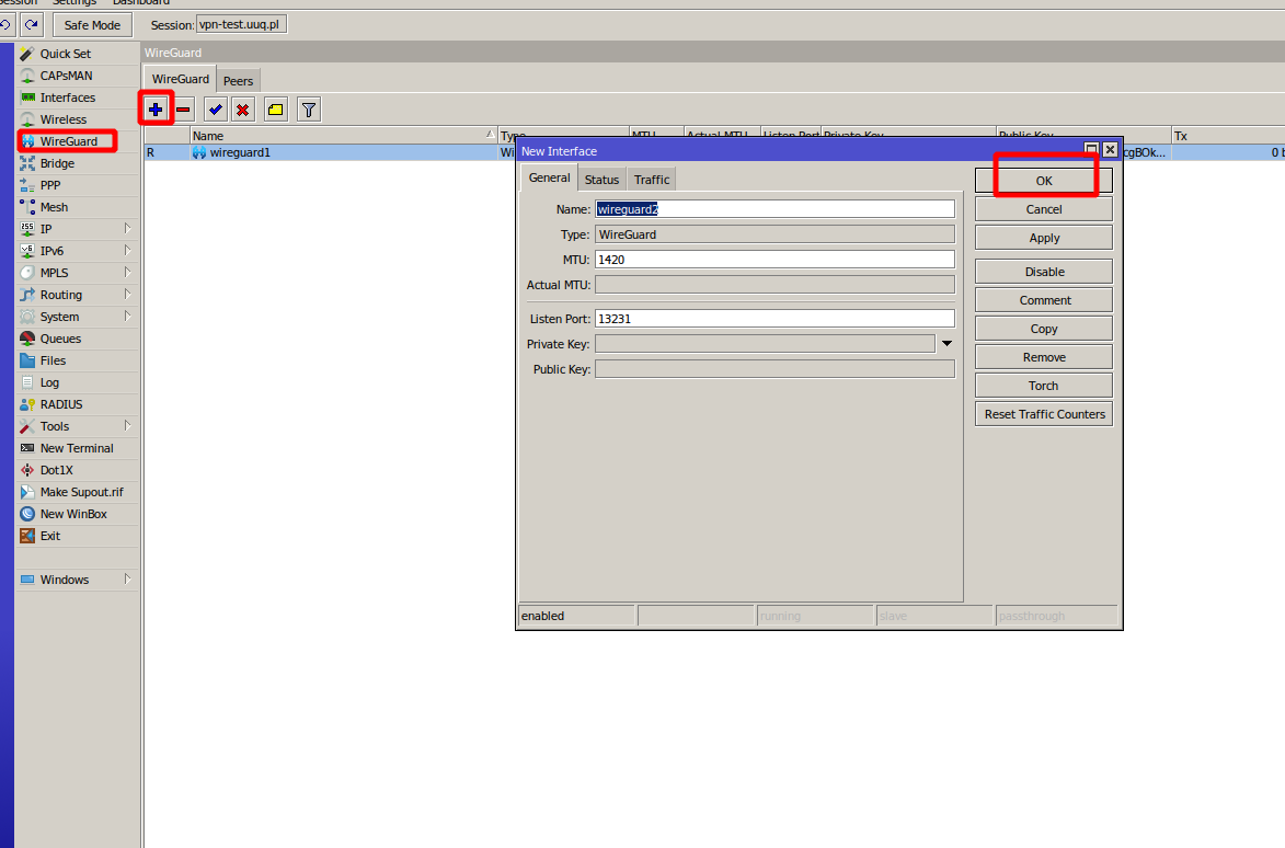 Mikrotik WireGuard server setup