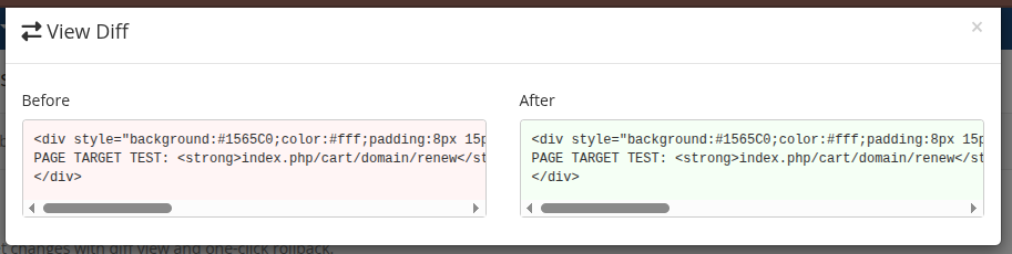 View Diff — side-by-side code comparison