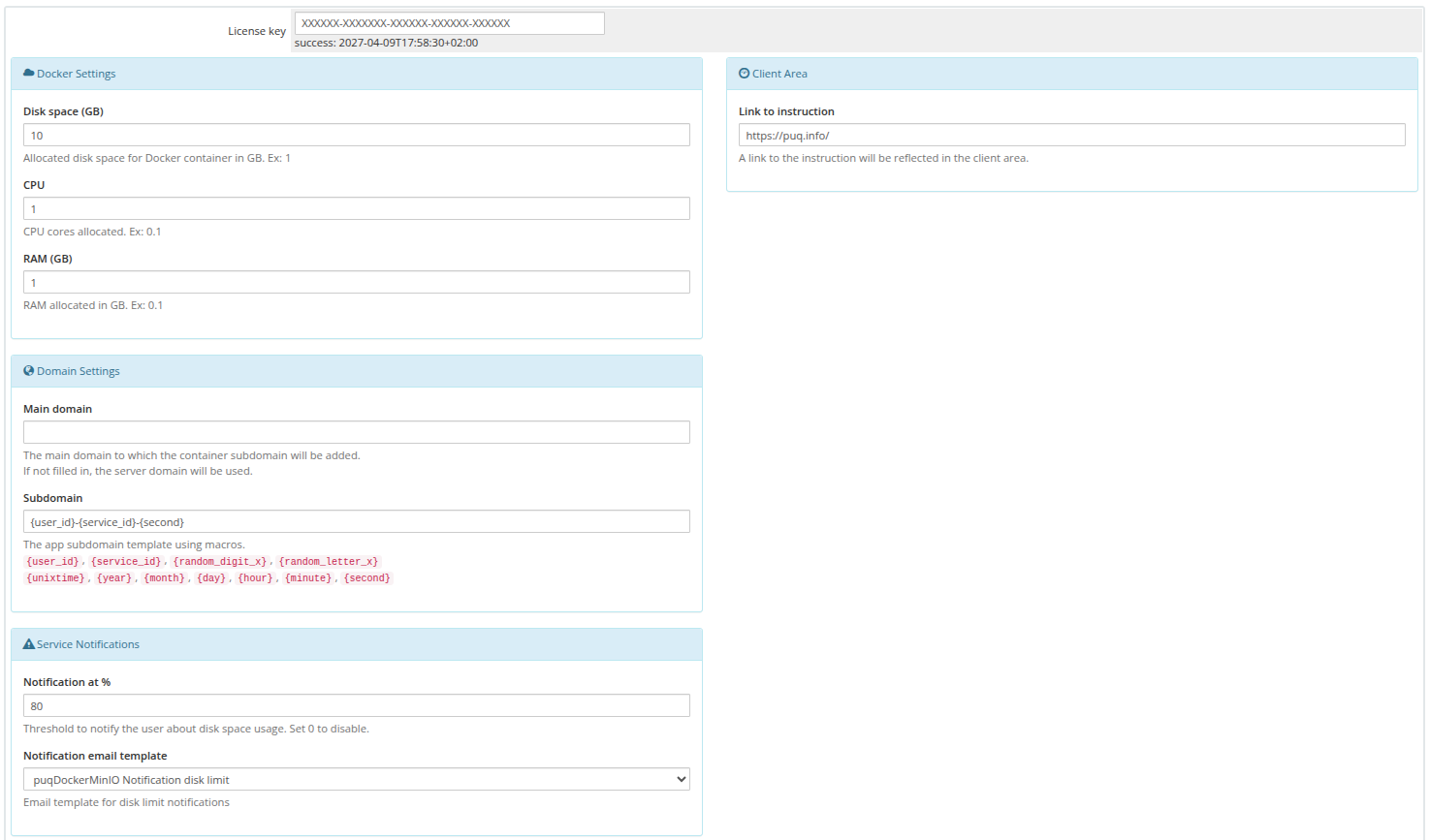 Product configuration