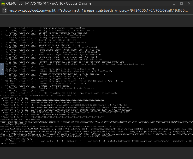 noVNC console connected
