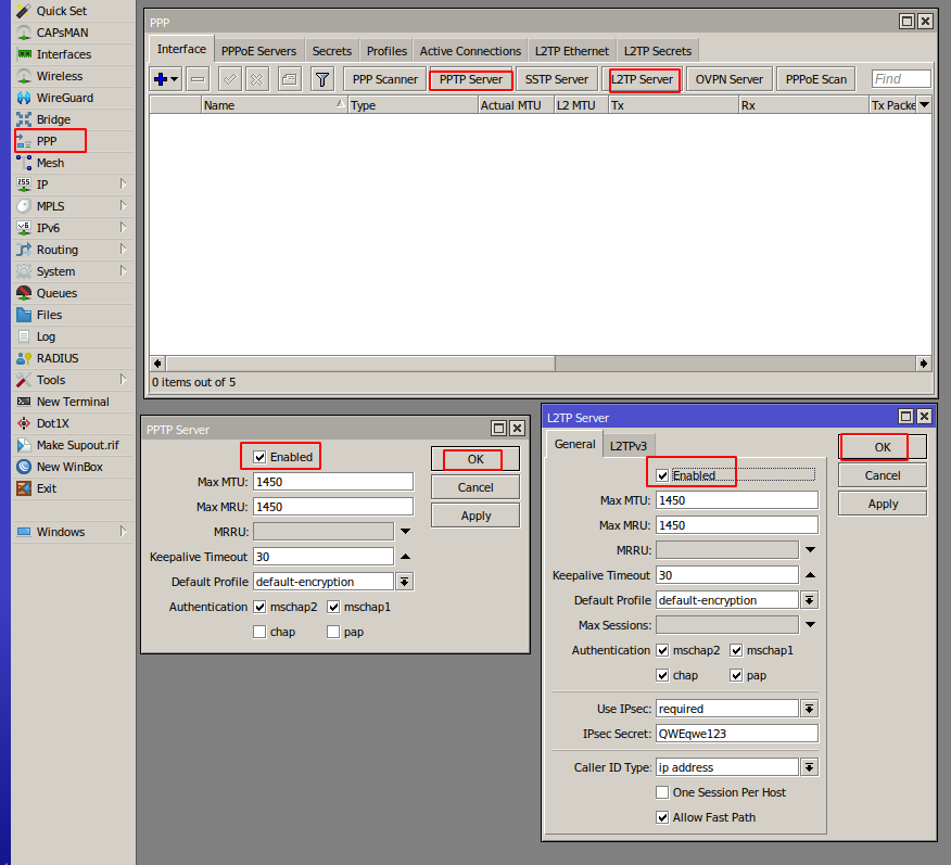 Mikrotik VPN server setup