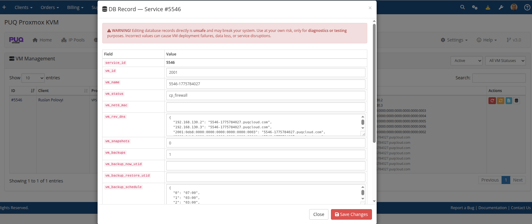 DB Record editor