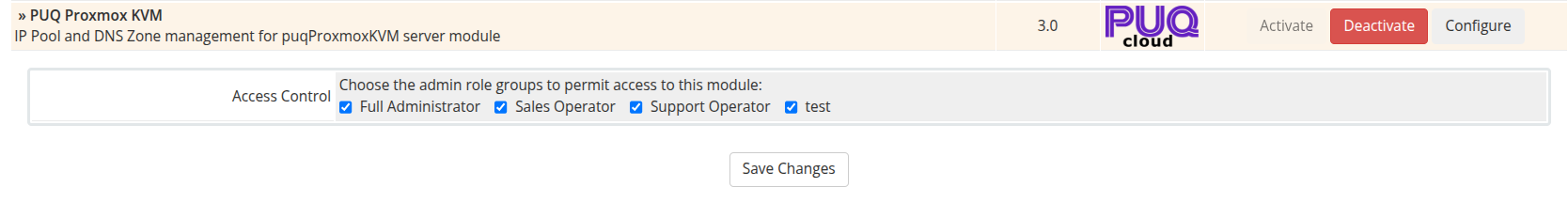 Addon activation and access control