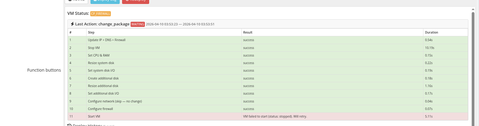 Change package in progress
