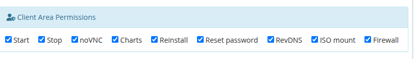 Client Area Permissions