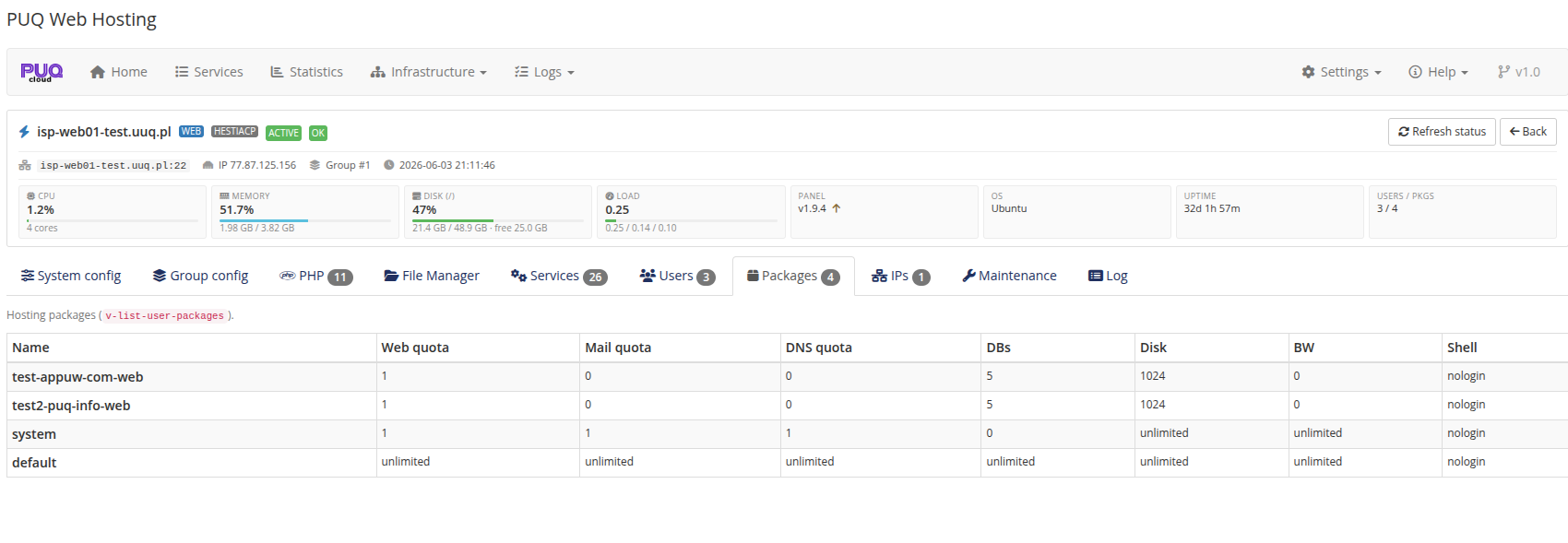 Server Actions — packages