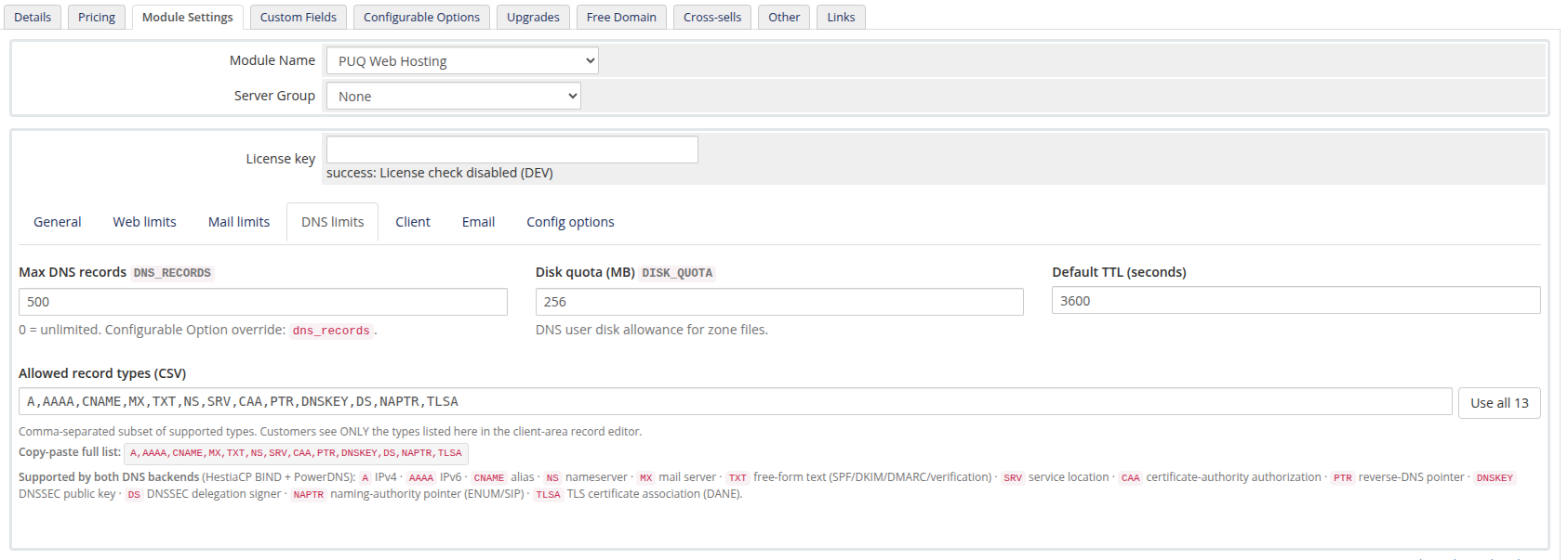 DNS limits