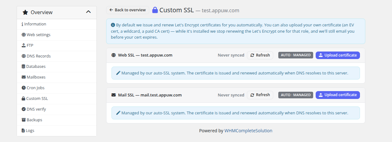 Custom SSL