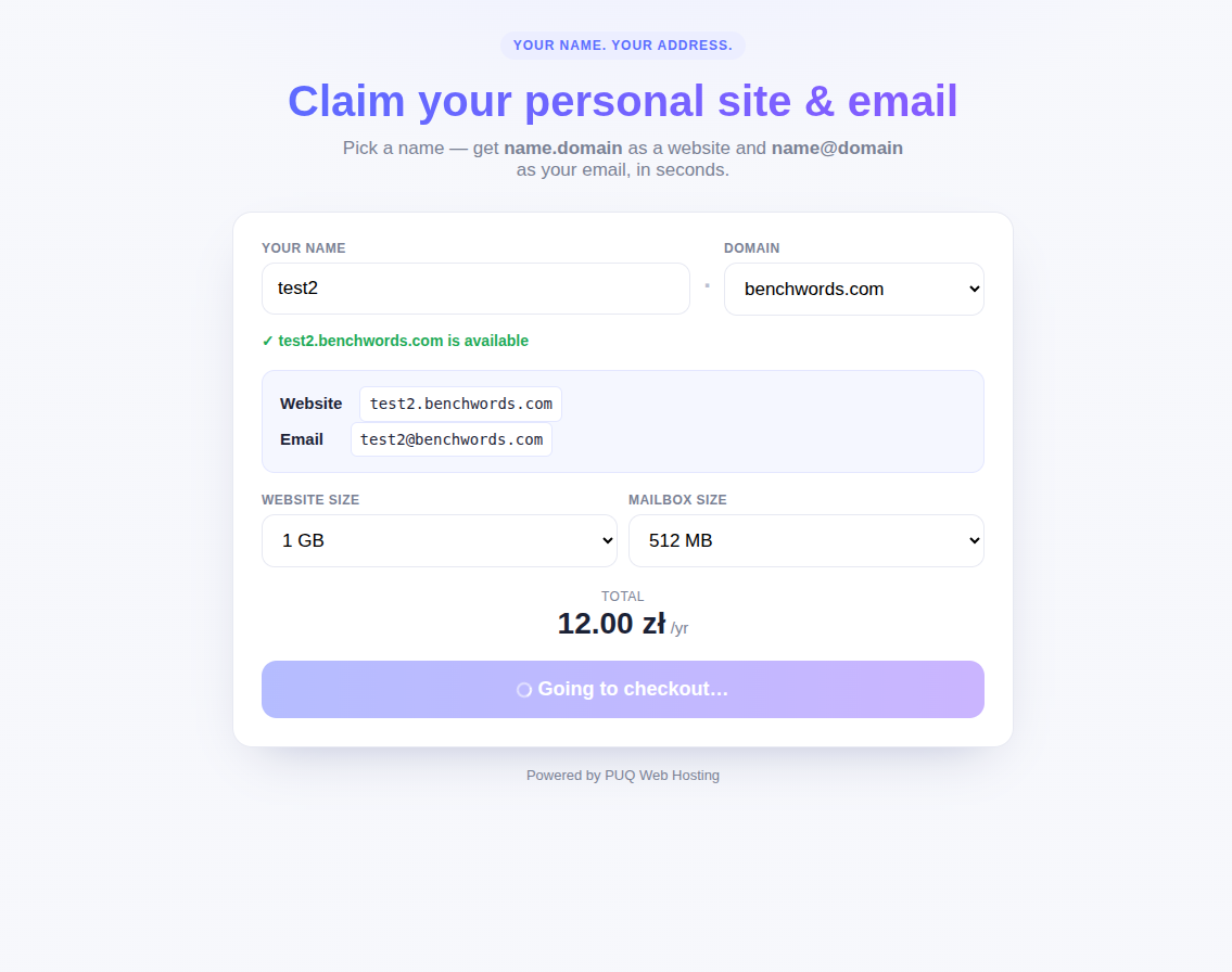 Widget — going to checkout