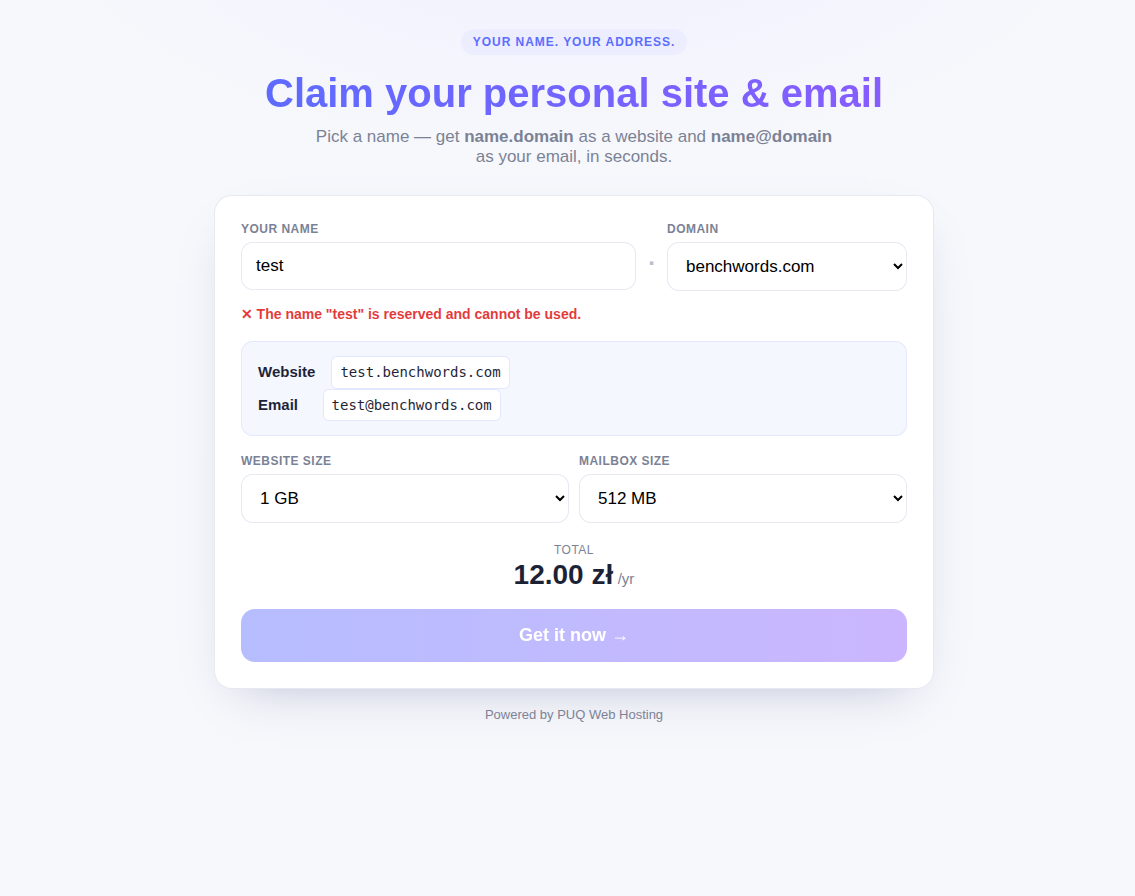 Widget — reserved name