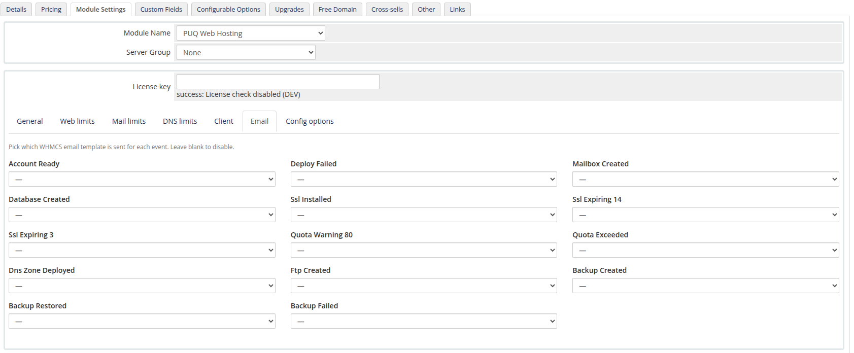 Email events