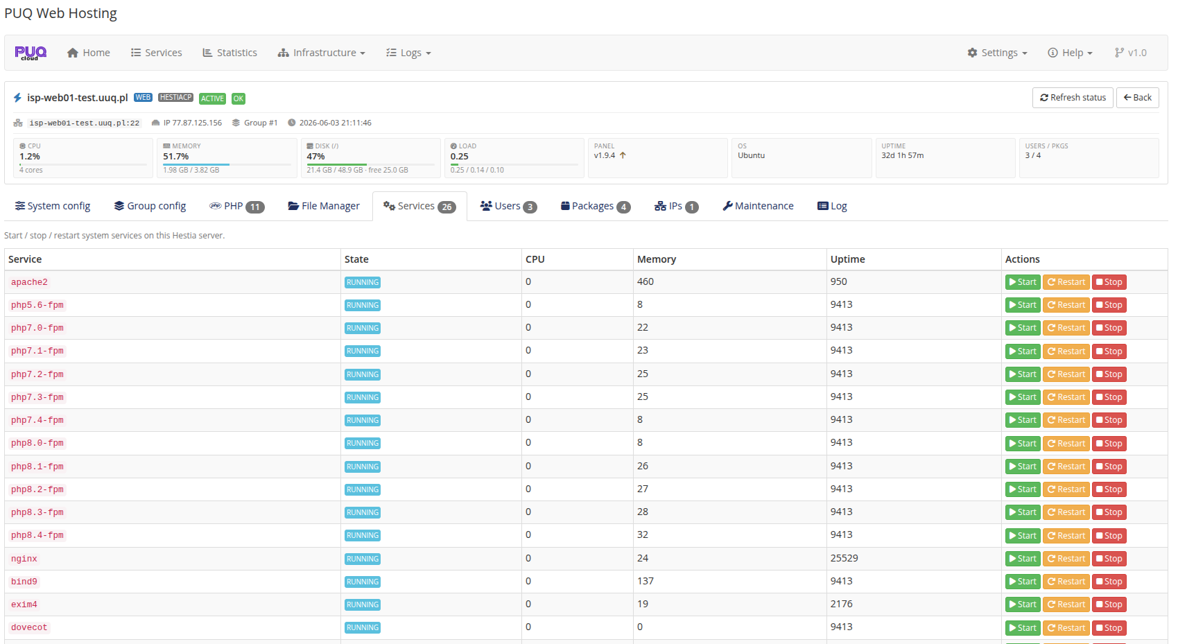 Server Actions — services