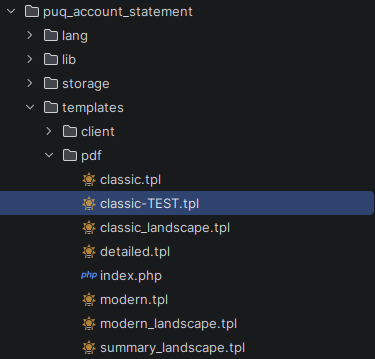 PDF templates directory structure