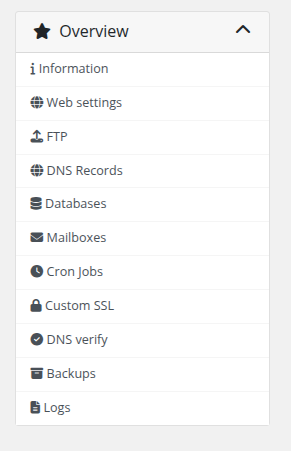 Sidebar navigation