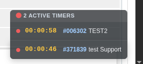 Floating active timers widget