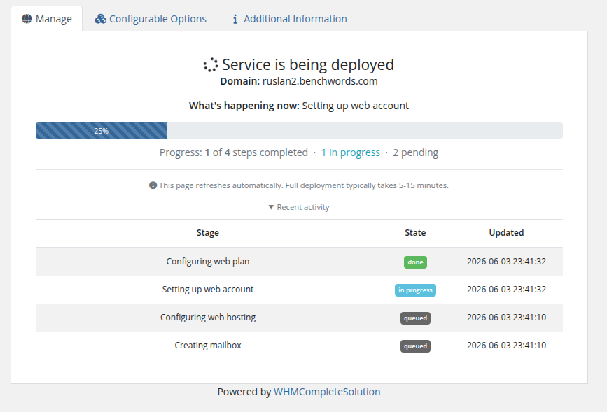 Deploying — mid progress