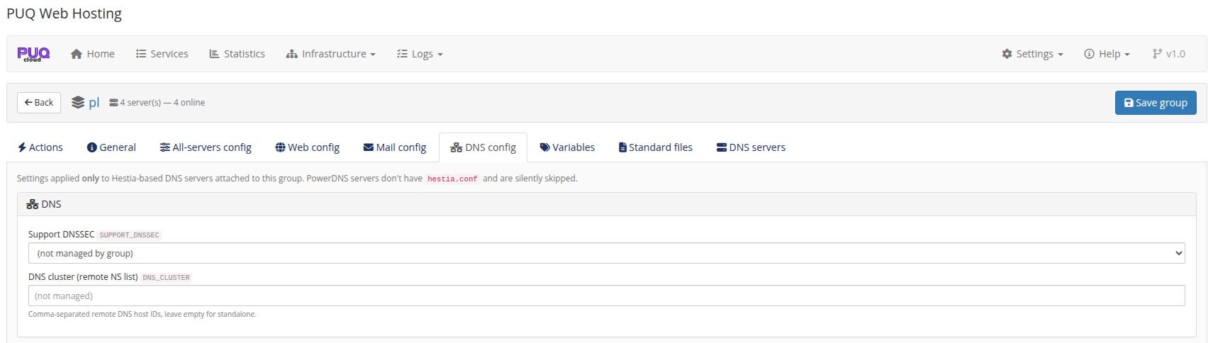 DNS config