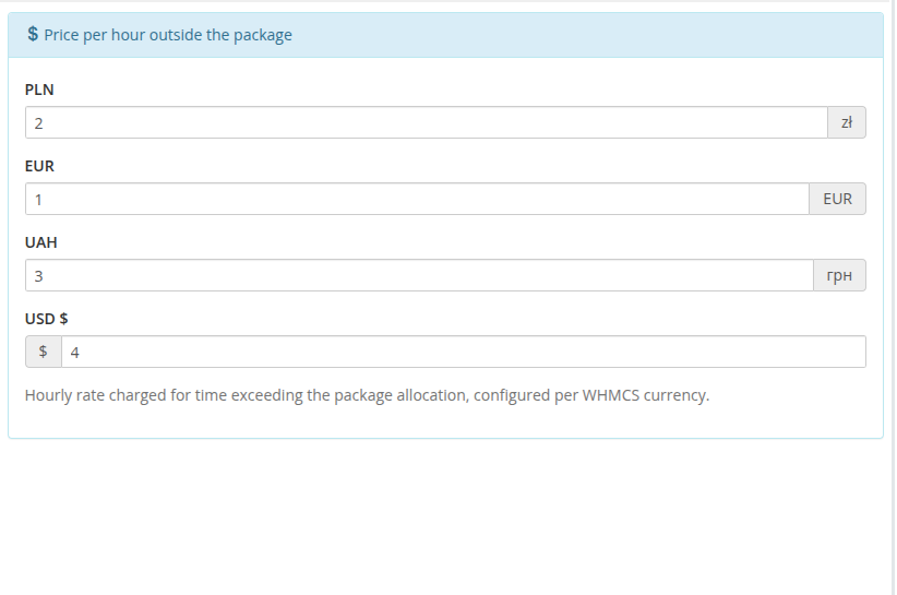 Per-currency pricing