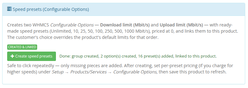 Speed presets one-click creator