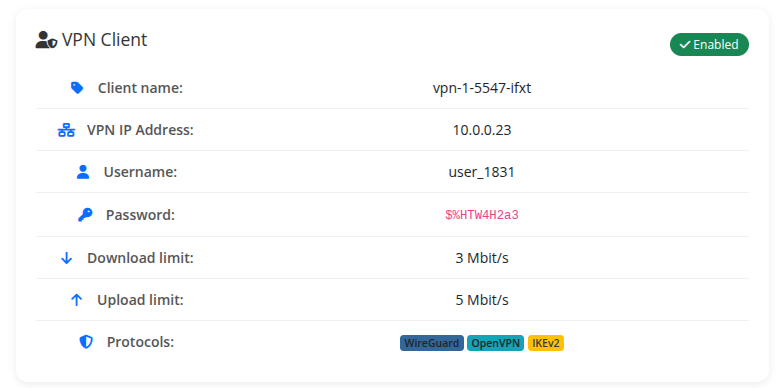VPN Client info