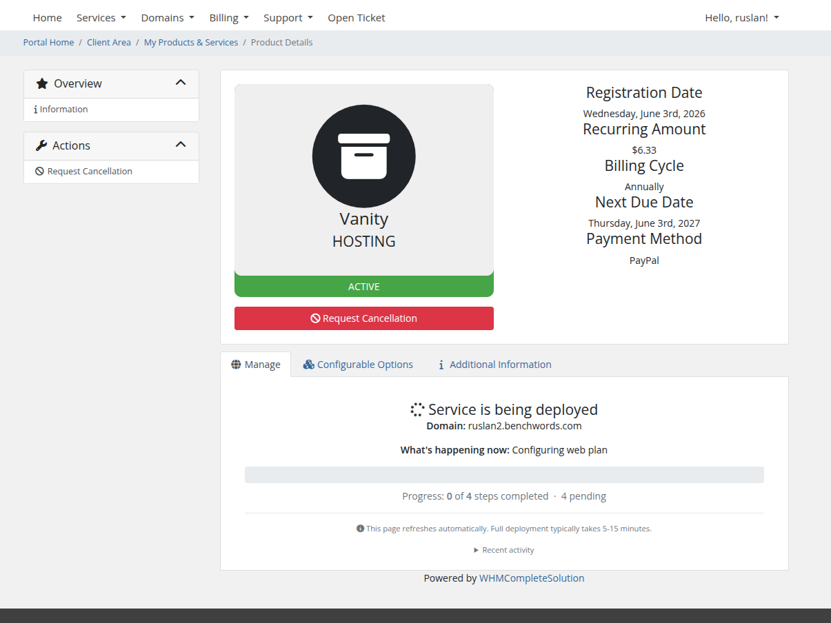 Deploying — start