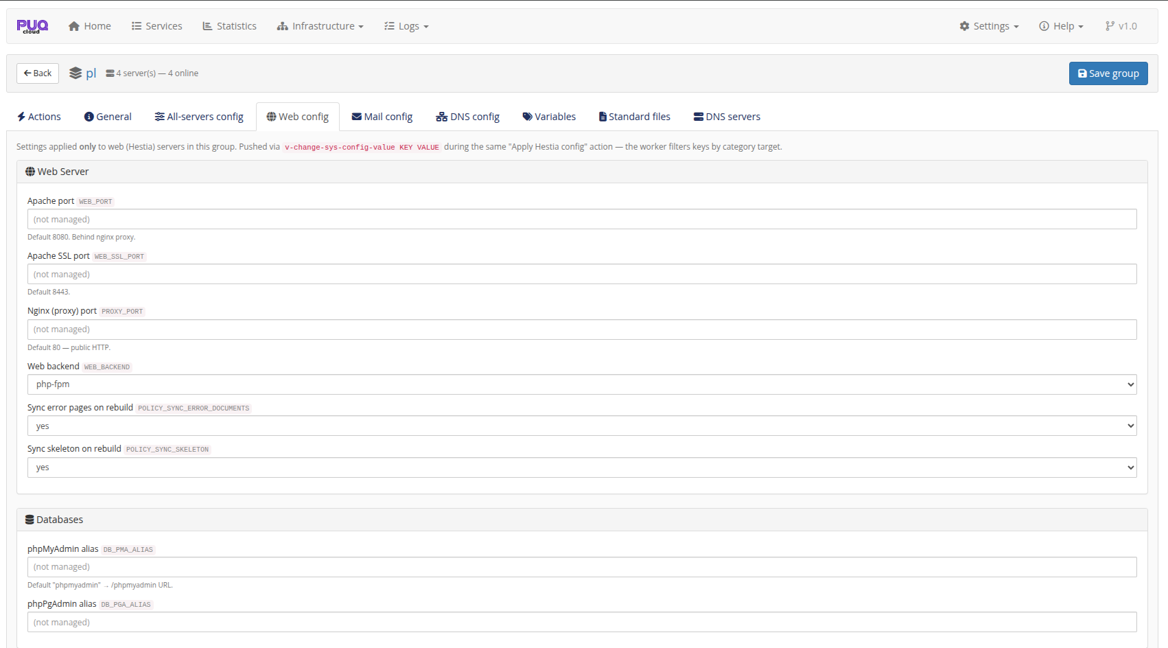Web-only config