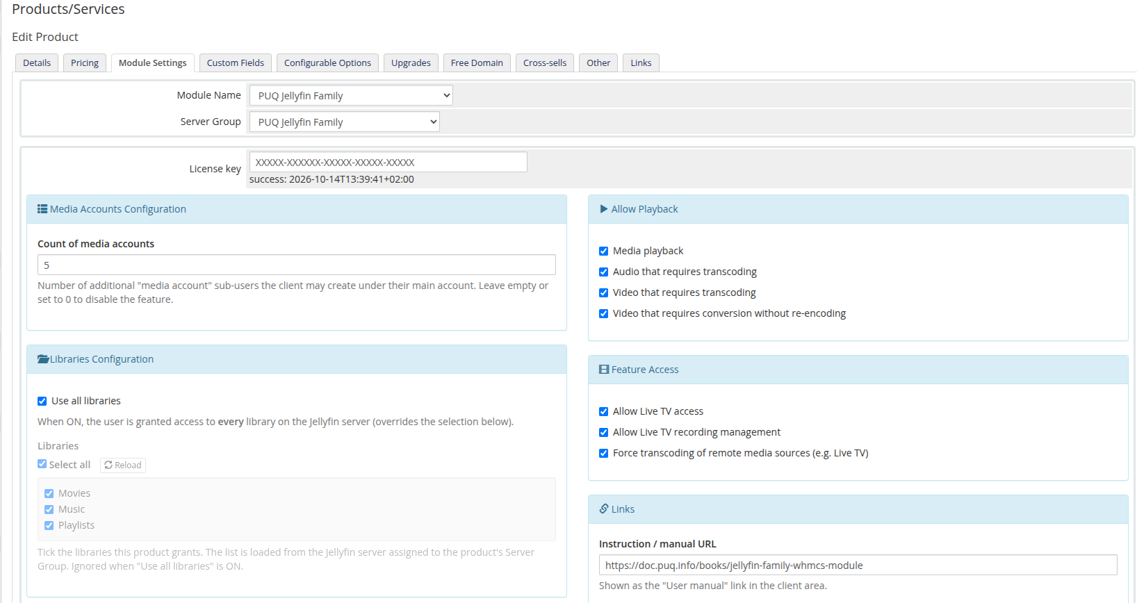 Product configuration