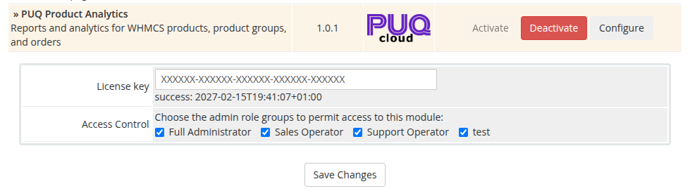PUQ Product Analytics Activation and Access Control Configuration