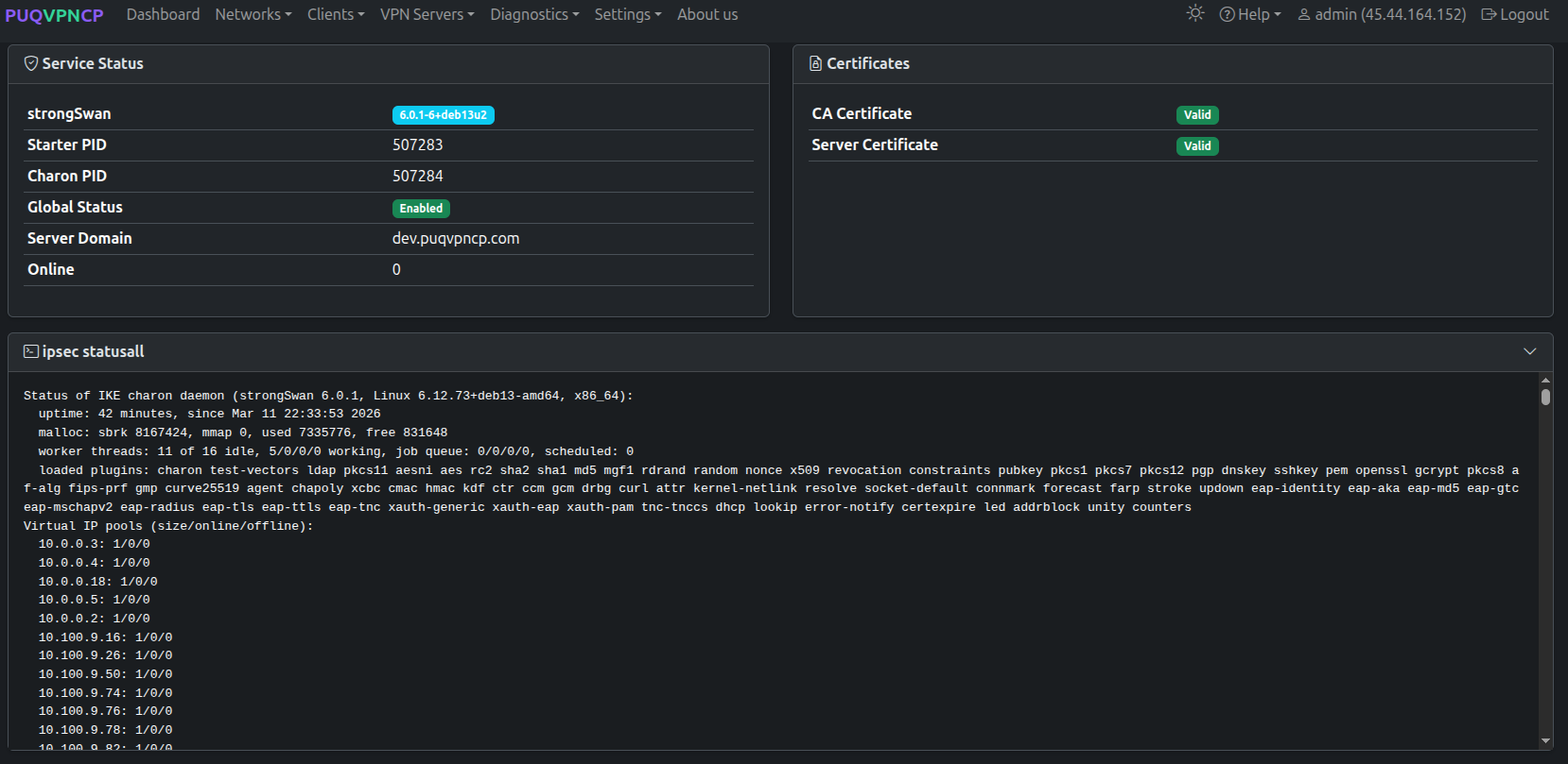 Diagnostics: IKEv2