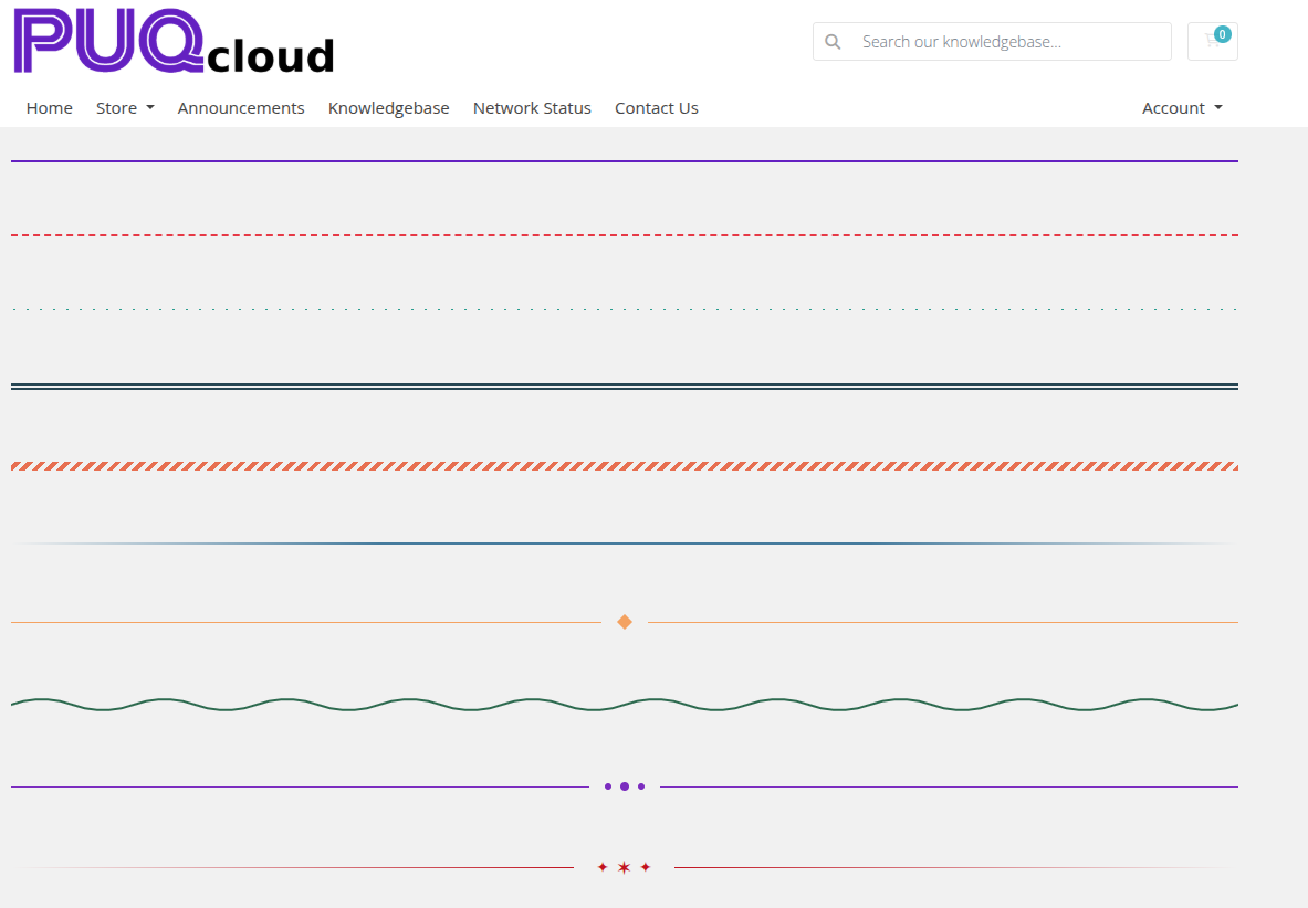Separator widget on the frontend