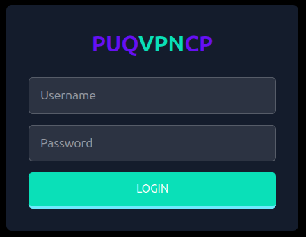 Login page