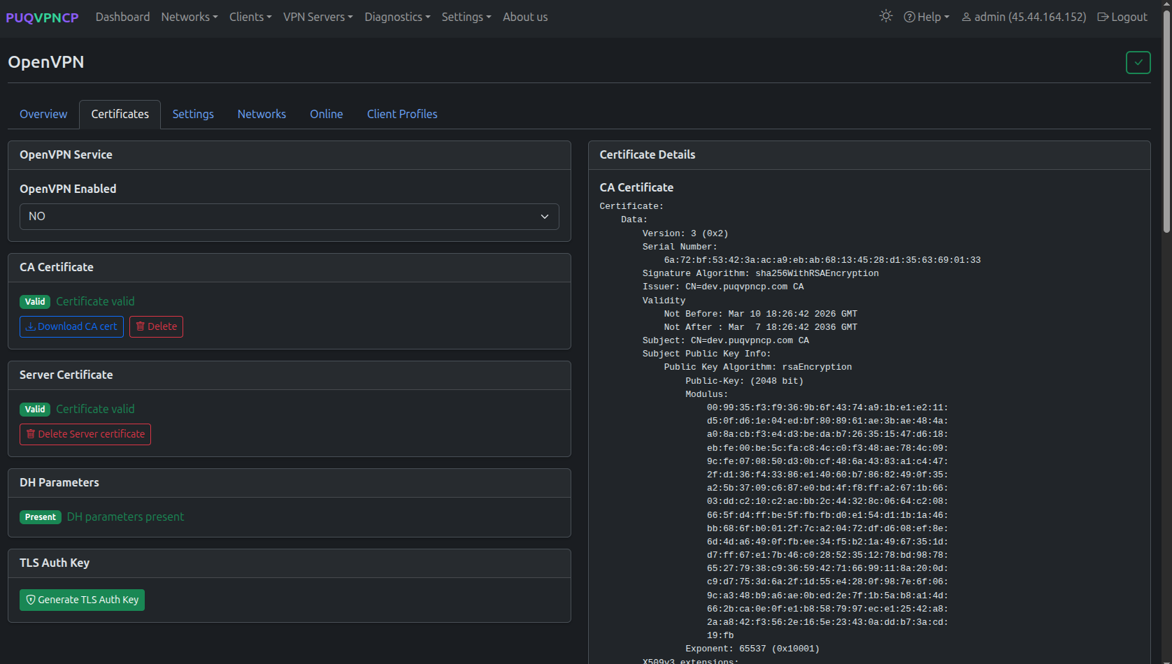 Certificates — all generated