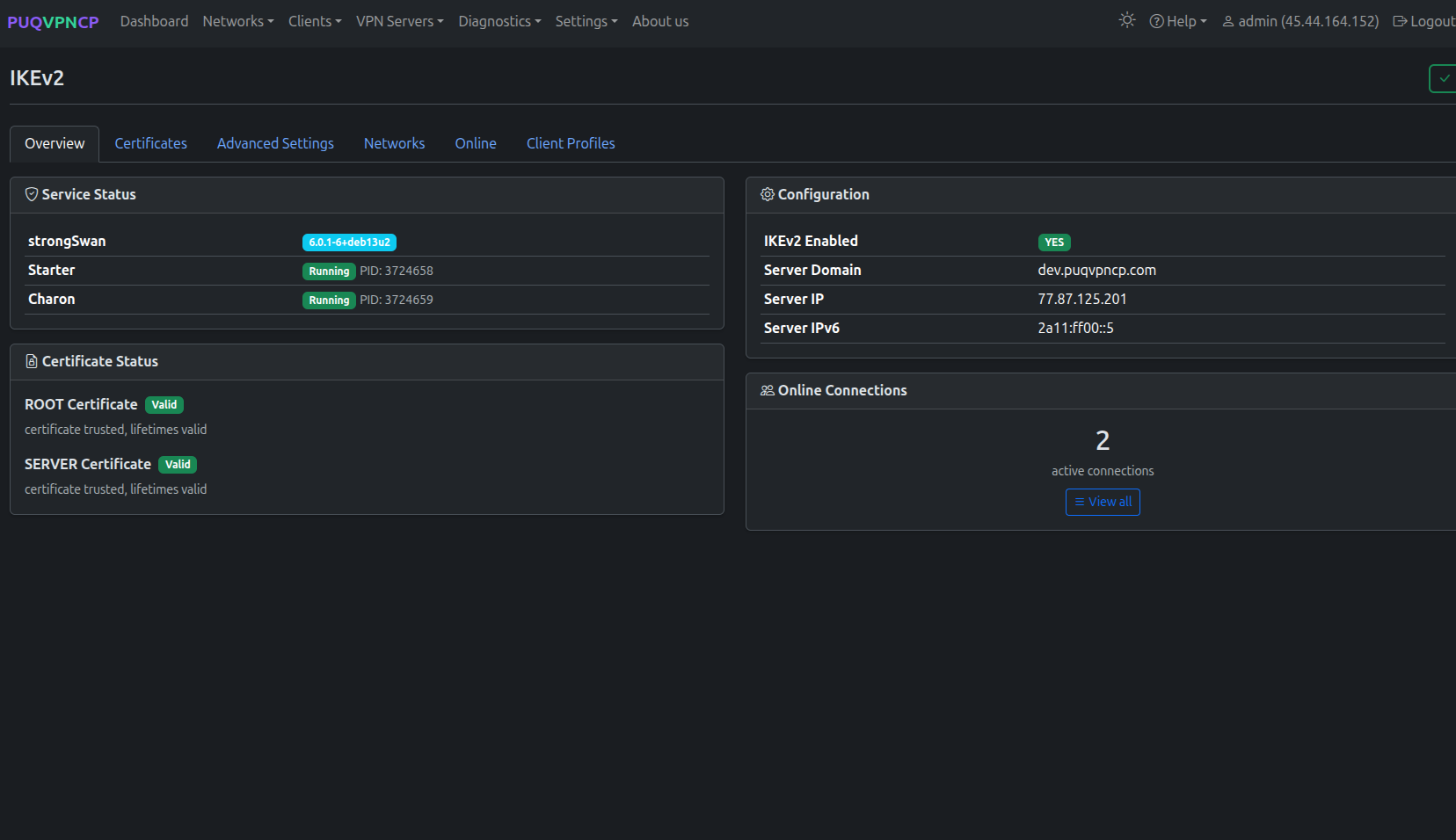 IKEv2 settings