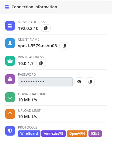 VPN Client info