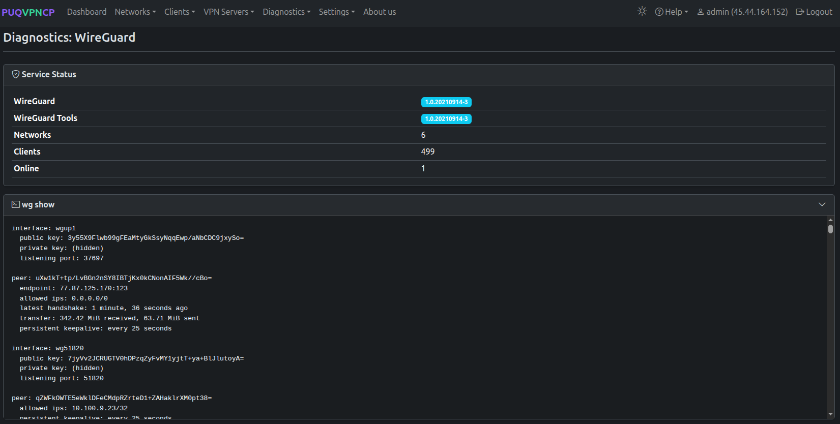Diagnostics: WireGuard