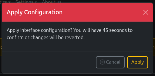 Apply confirmation