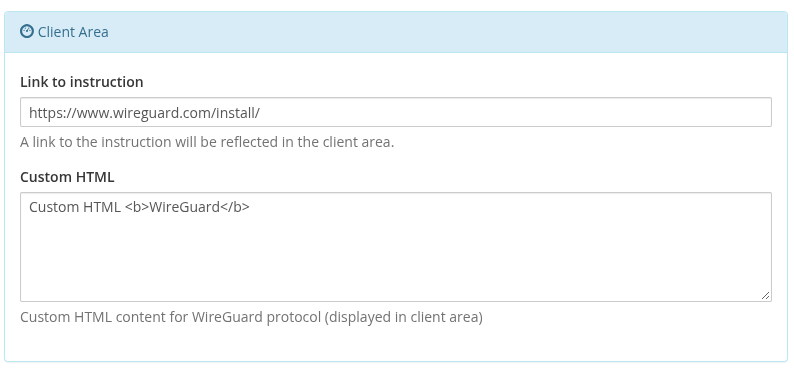 Client Area