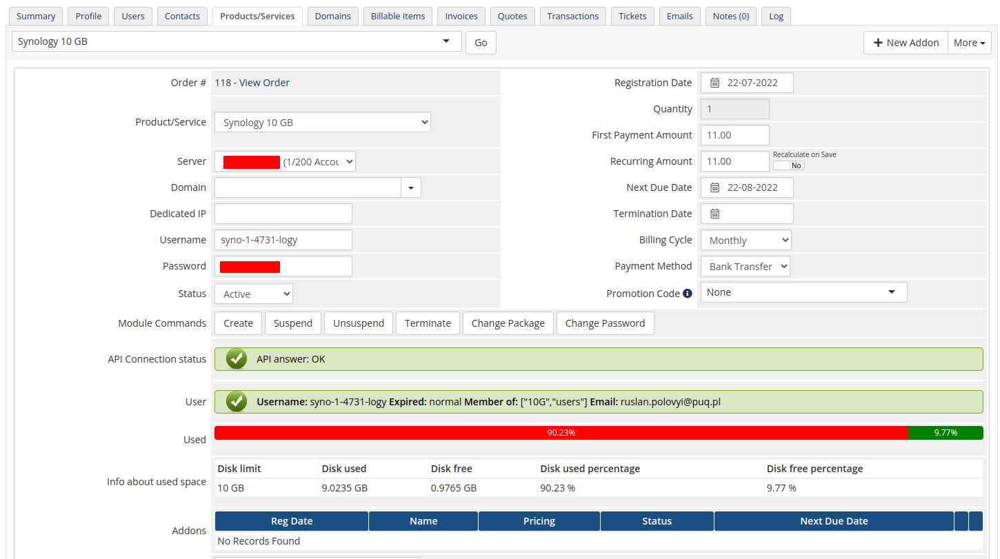 Admin product information