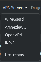 VPN Servers menu