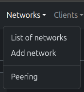 Networks menu