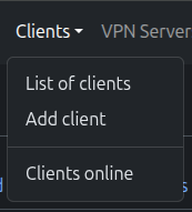 Clients menu