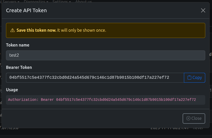 Token created