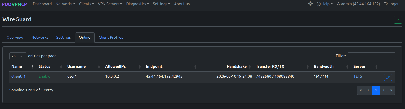 WireGuard online