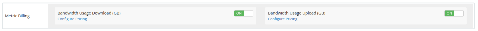 Metric Billing toggles