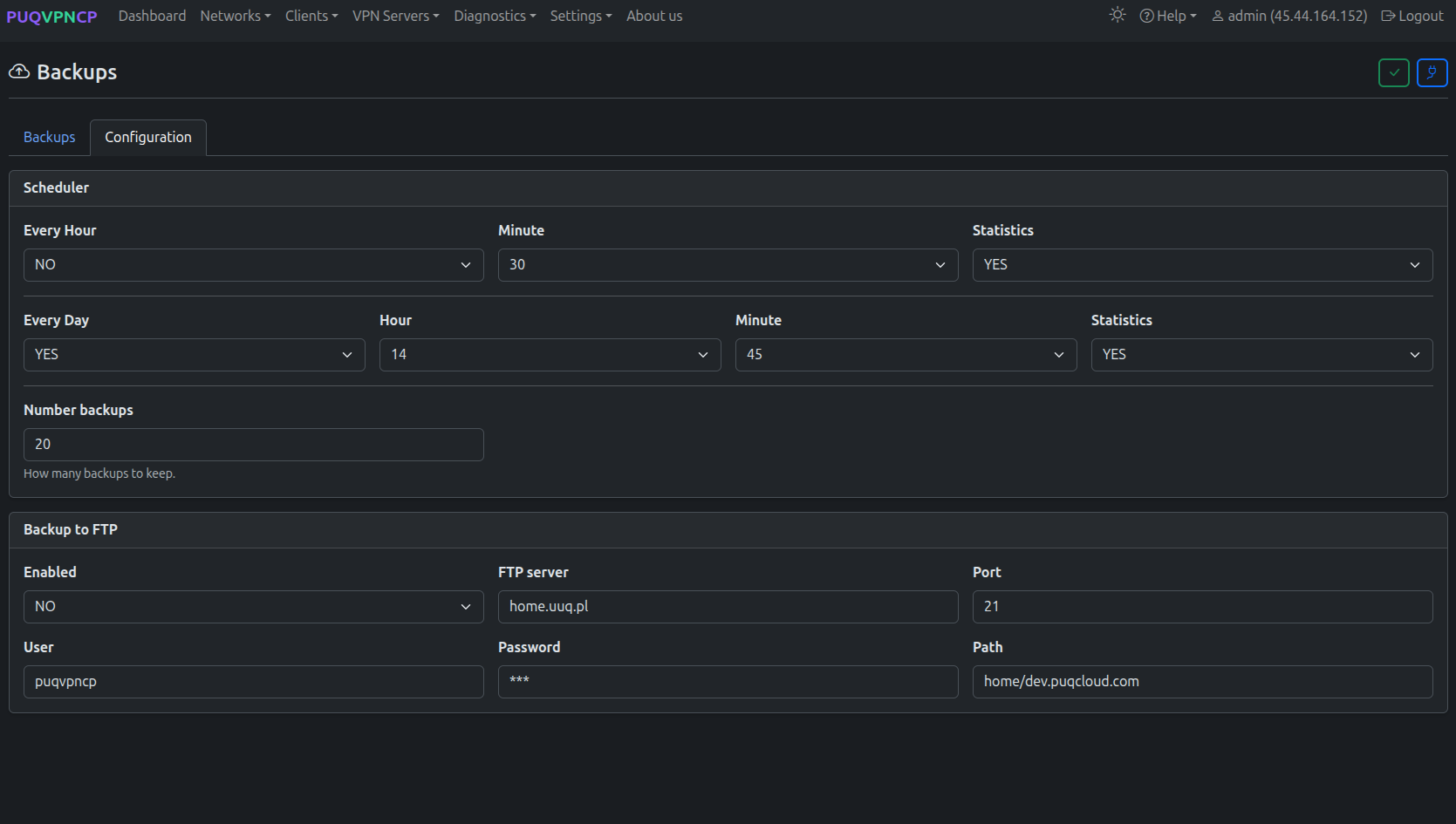 Backup config