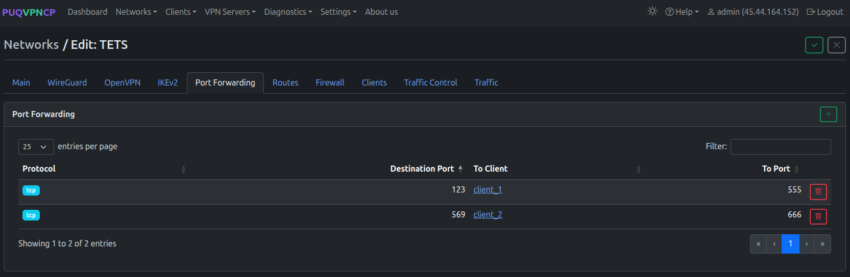 Port forwarding