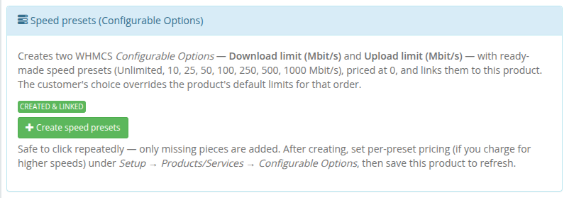 Speed presets one-click creator