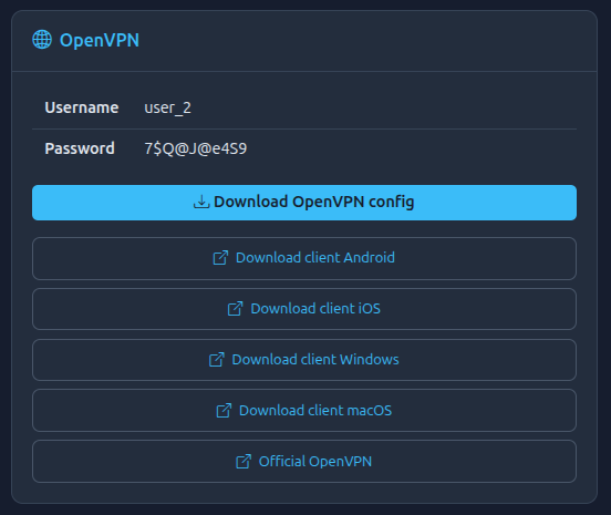 OpenVPN OTL Client View