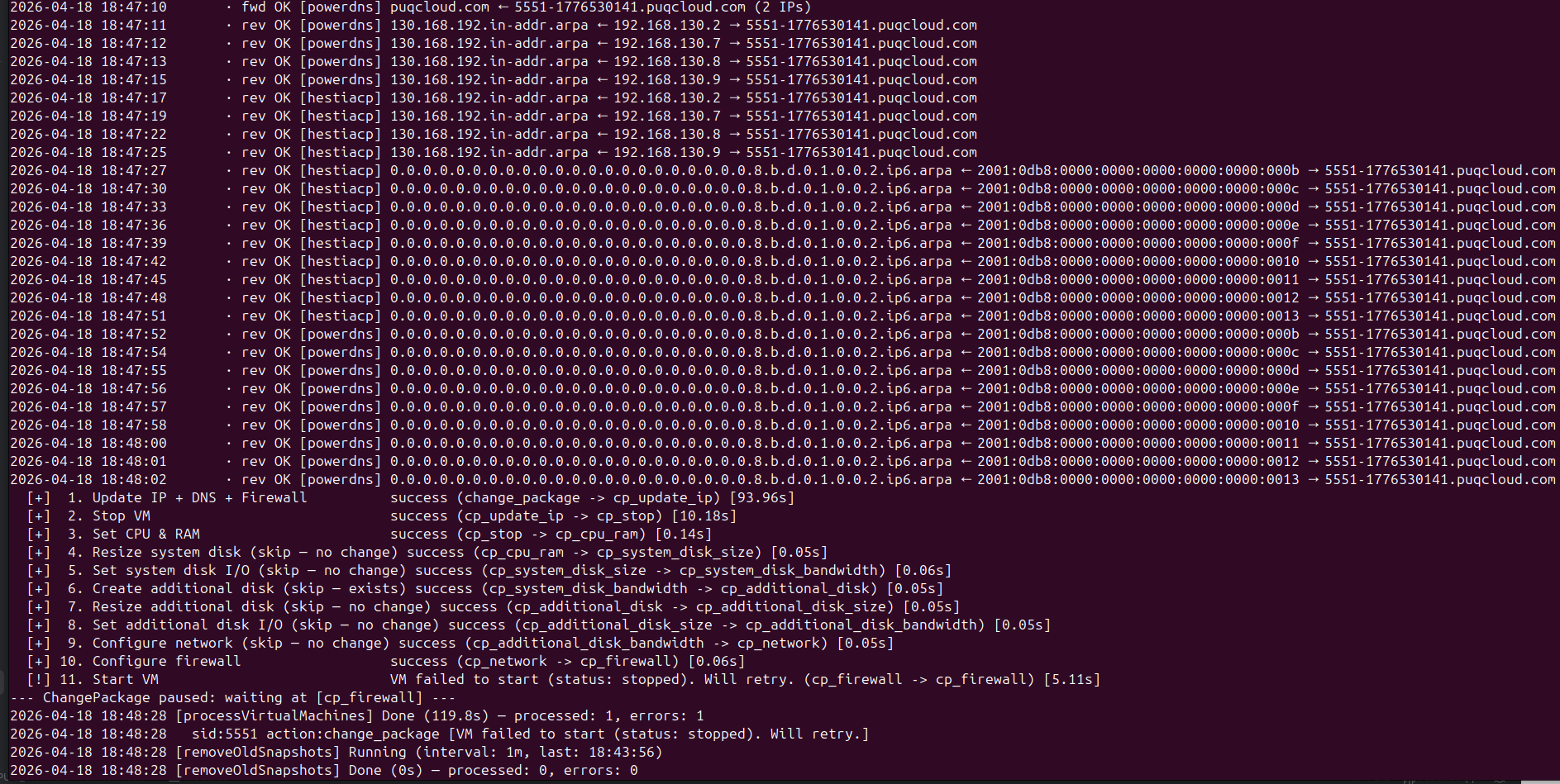 Change package pipeline with retry