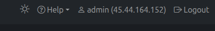 Top-right user menu